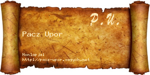 Pacz Upor névjegykártya